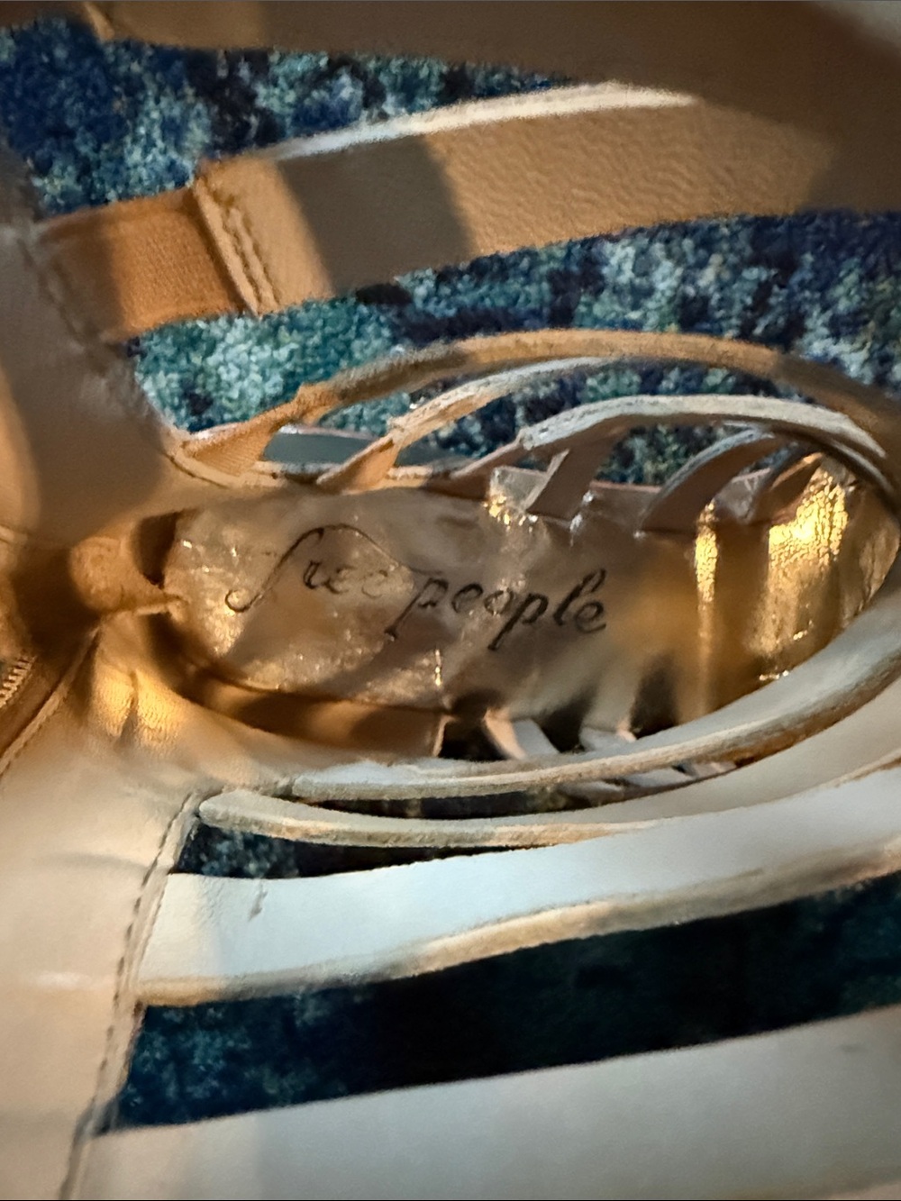 Free People Metallic Gold Strappy Gladiator Sandals - Picture 2 of 5
